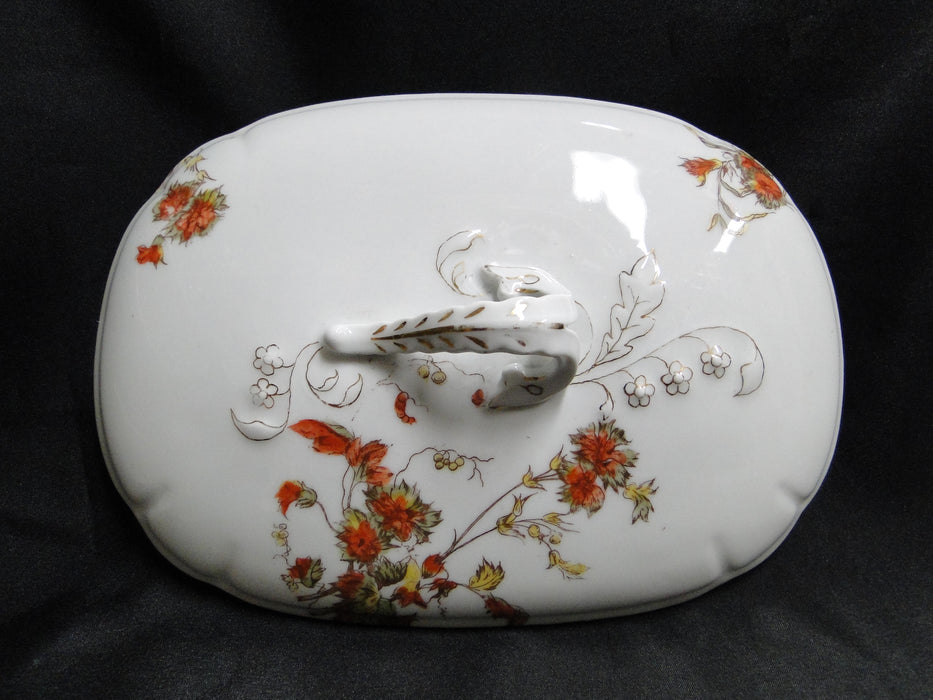 Schwalb Brothers (BSM), Coral Flowers: Oval Covered Serving Bowl w/ Lid, 9 3/8"