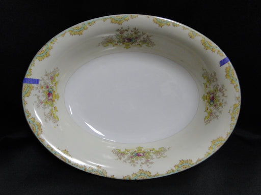 ESCO (Japan) ESO20, Floral Vases, Green Edge: Oval Serving Bowl, 10 1/4", As Is