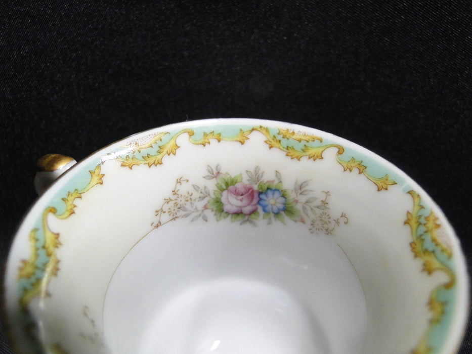 ESCO (Japan) ESO20, Floral Vases, Green Edge: Demitasse Cup & Saucer Set (s)