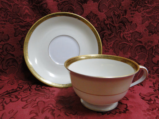 Noritake Gracewood, 4984, Greek Key on Gold Band: Cup & Saucer Set