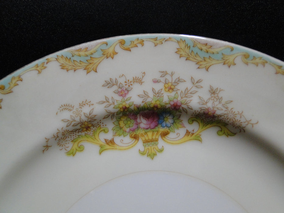 ESCO (Japan) ESO20, Floral Vases, Green Edge: Salad Plate (s), 7 3/8"