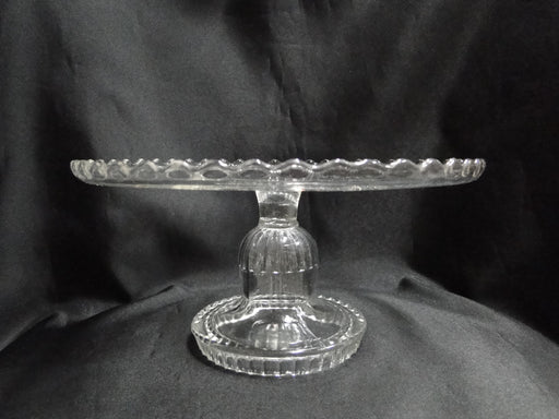 Clear Glass Cake Stand w/ Scalloped Edge, 9 1/4" x 4 5/7" Tall --  MG#186