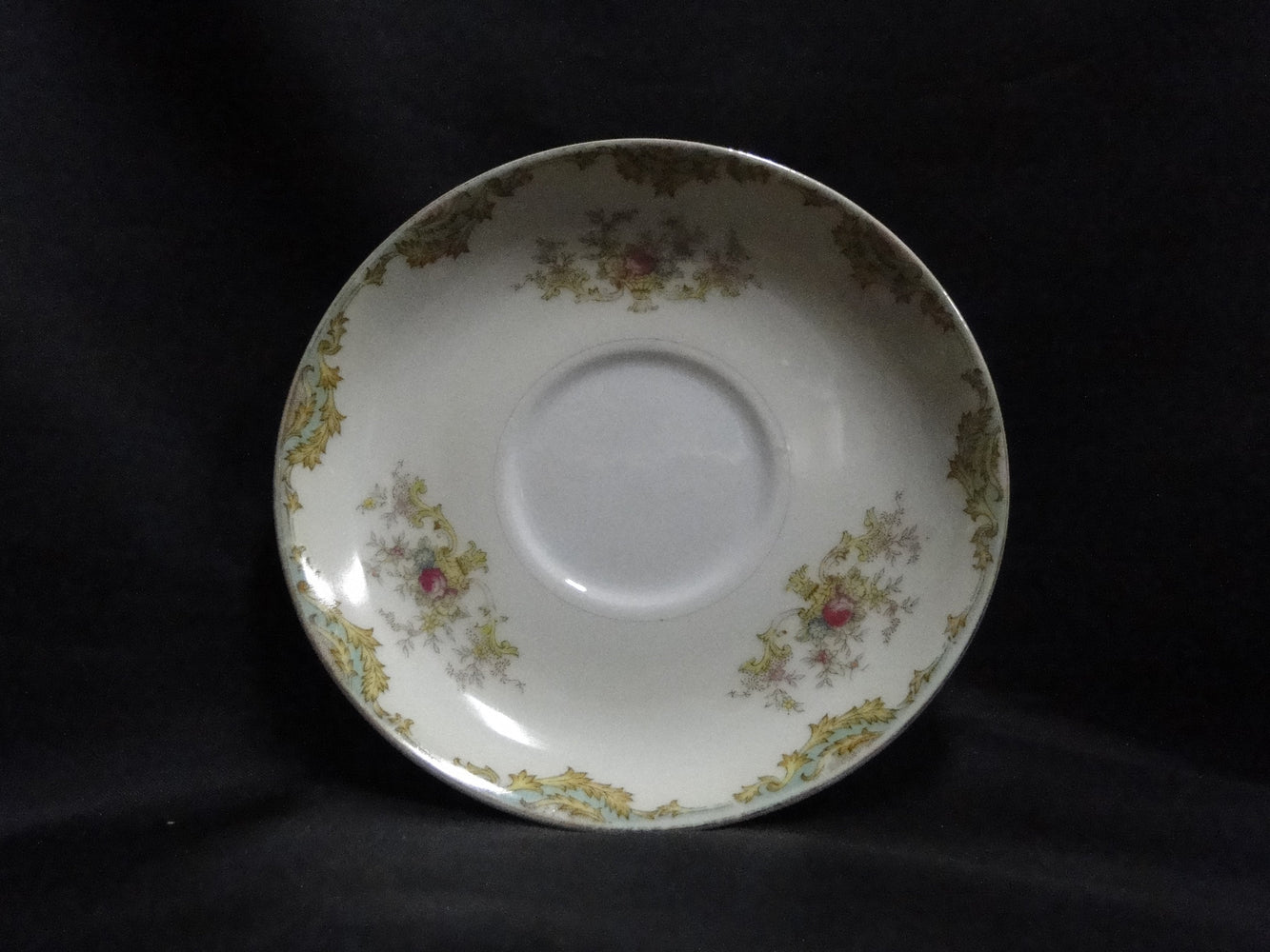 ESCO (Japan) ESO20, Floral Vases, Green Edge: 5 5/8" Saucer (s) Only, No Cup