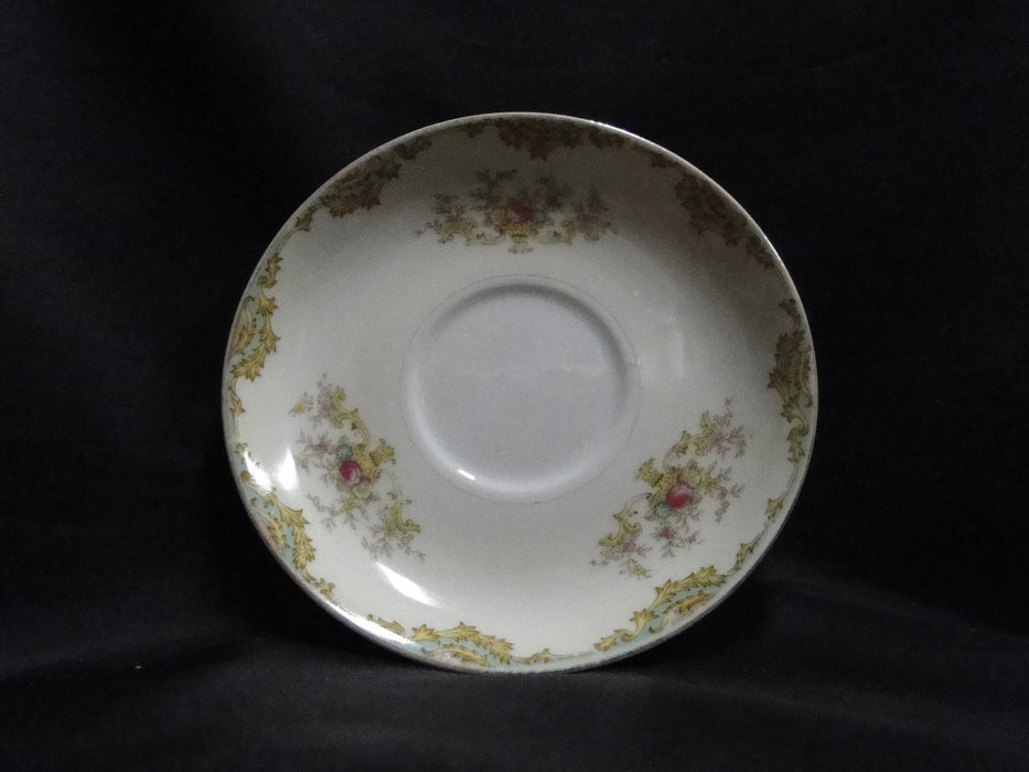 ESCO (Japan) ESO20, Floral Vases, Green Edge: 5 5/8" Saucer (s) Only, No Cup