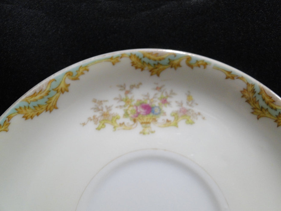 ESCO (Japan) ESO20, Floral Vases, Green Edge: 5 5/8" Saucer (s) Only, No Cup