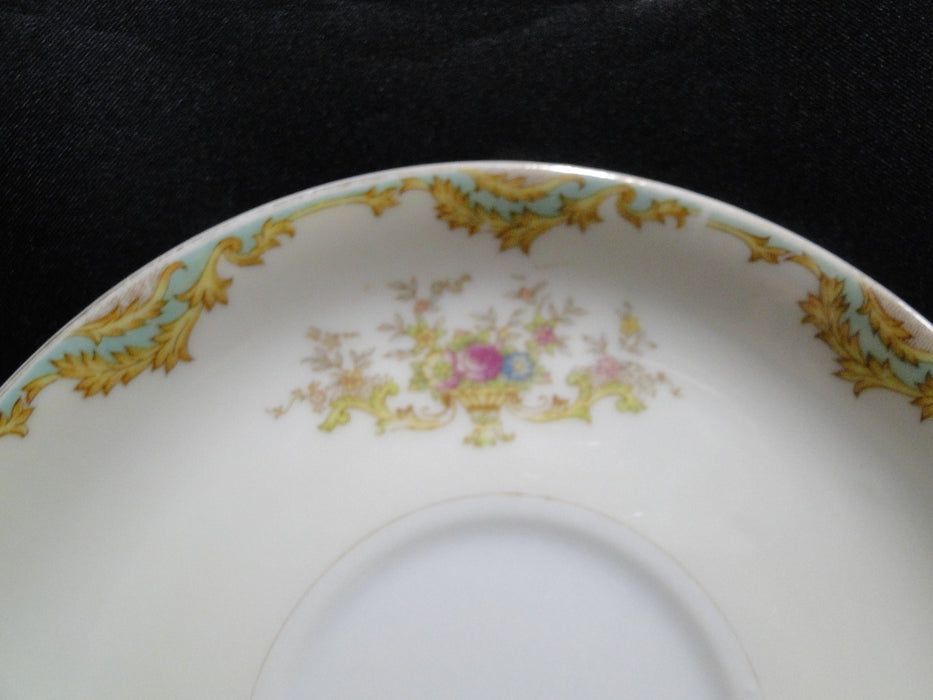 ESCO (Japan) ESO20, Floral Vases, Green Edge: Cup & Saucer Set (s), 2 3/8"