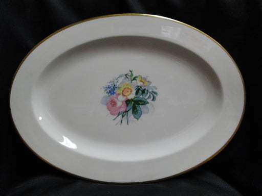 Lamberton Spring Garden, Pink & Yellow Flowers: Oval Platter, 16 1/4"