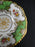 Coalport Panel Green Florals Gold Scrolls Beaded Trim Cup & Saucer Set 2"