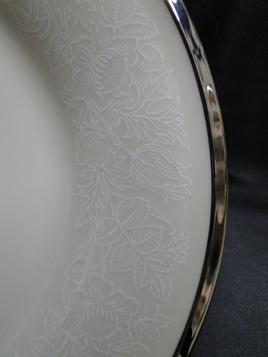 Lenox Moonspun, White Flowers, Platinum: Oval Serving Platter, 16 1/2", Lt Wear