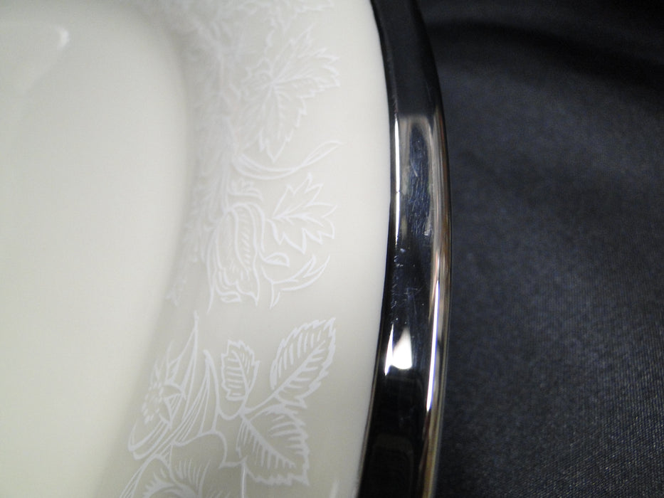 Lenox Moonspun, White Flowers, Platinum: Oval Serving Platter, 16 1/2", Lt Wear