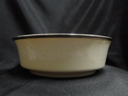 Lenox Moonspun, White Flowers, Platinum: Round Serving Bowl, 9 1/4", Lt Wear