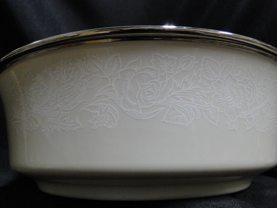 Lenox Moonspun, White Flowers, Platinum: Round Serving Bowl, 9 1/4", Lt Wear