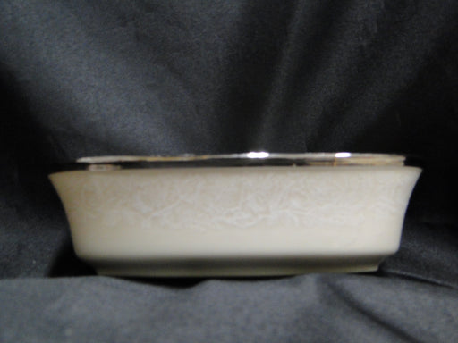 Lenox Moonspun, White Flowers, Platinum: Oval Serving Bowl, 8 5/8"