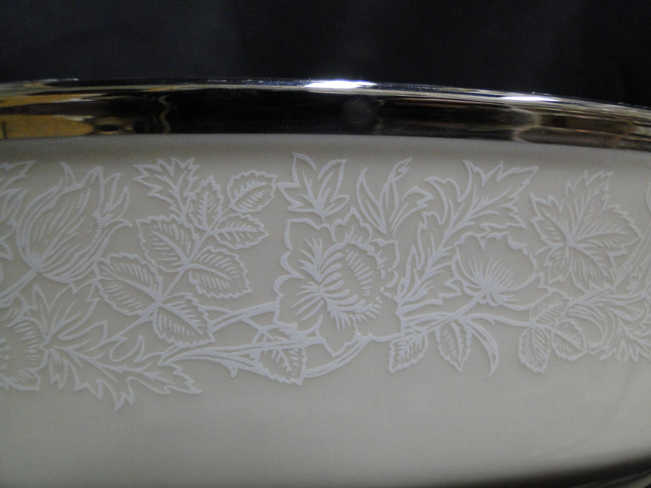 Lenox Moonspun, White Flowers, Platinum: Oval Serving Bowl, 8 5/8"