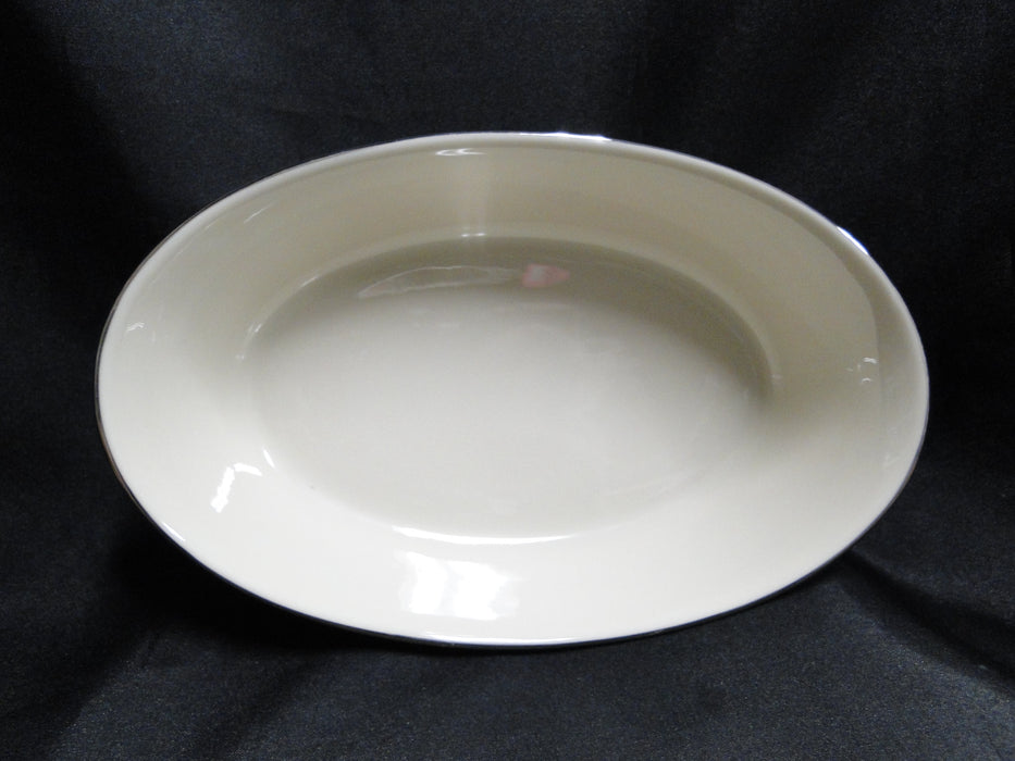 Lenox Moonspun, White Flowers, Platinum: Oval Serving Bowl, 8 5/8"