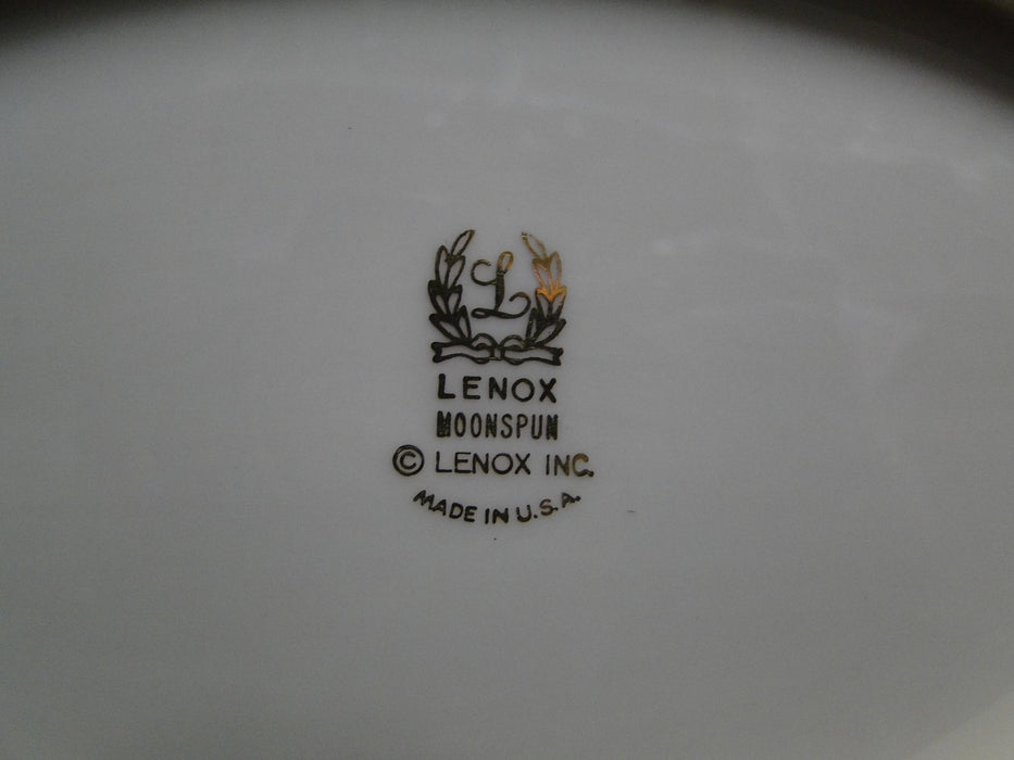 Lenox Moonspun, White Flowers, Platinum: Oval Serving Bowl, 8 5/8"