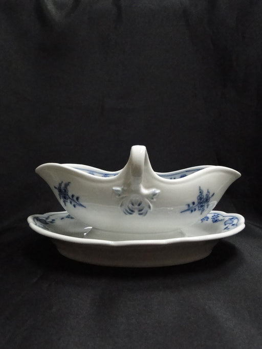 Teichert Meissen Blue Onion, Oval Backstamp: Gravy & Attached Underplate