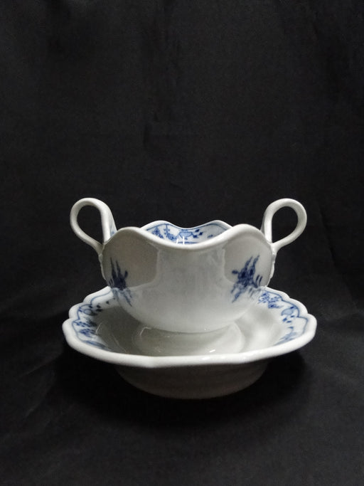 Teichert Meissen Blue Onion, Oval Backstamp: Gravy & Attached Underplate