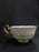 Victoria Peony, Black & White Florals on Gold Band: Cup & Saucer Set, 2 1/8"