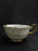 Victoria Peony, Black & White Florals on Gold Band: Cup & Saucer Set, 2 1/8"