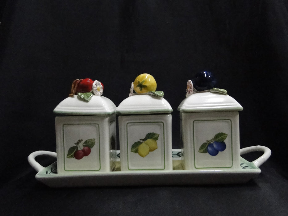 Villeroy & Boch French Garden Fleurence, Fruit: Jam / Jelly 4-Piece Set, Tray