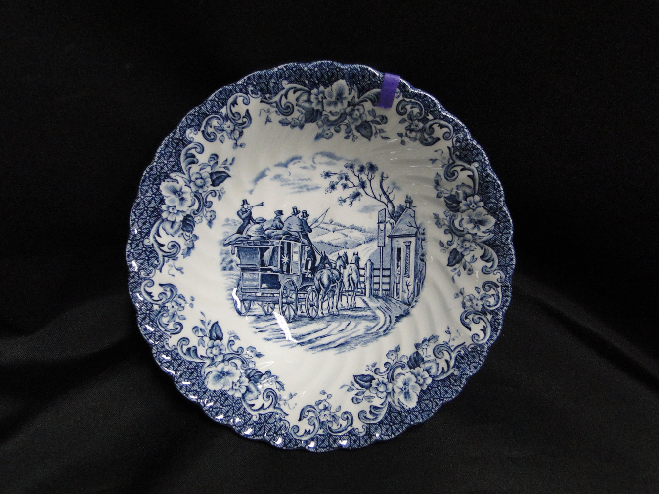 Johnson Brothers Coaching Scenes Blue: Cereal Bowl, 6",  As Is