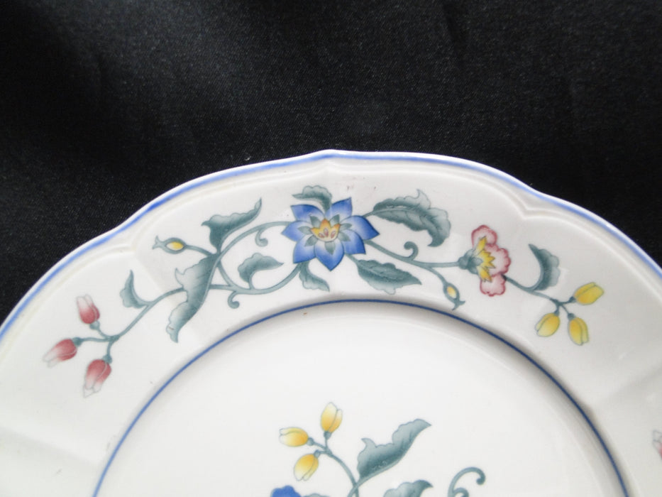 Villeroy & Boch Delia, Floral Center & Rim, Blue Trim: Salad Plate (s), 8 3/8"