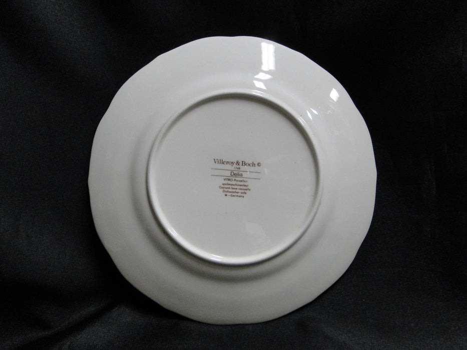 Villeroy & Boch Delia, Floral Center & Rim, Blue Trim: Salad Plate (s), 8 3/8"