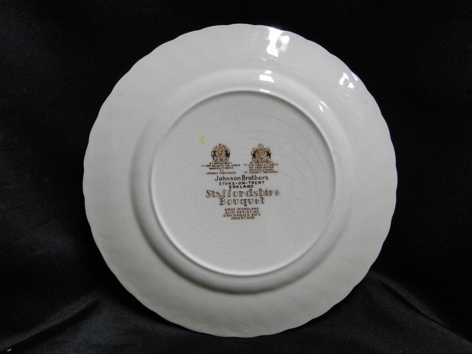 Johnson Brothers Staffordshire Bouquet, Brown: Salad Plate (s), 7 3/4",  Crazing