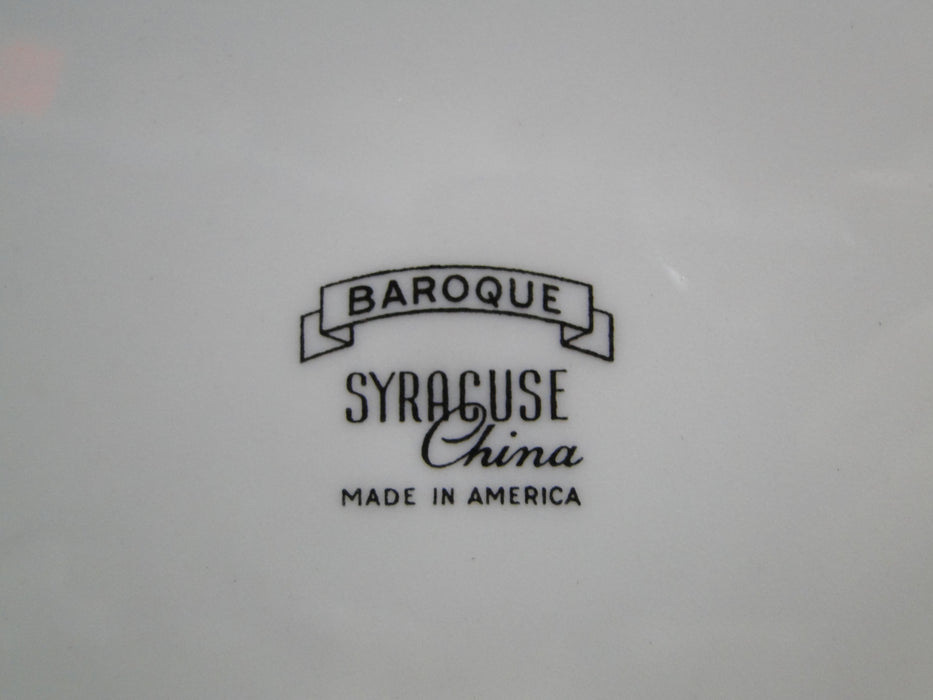 Syracuse Baroque, Gray & Gold Scrolls, Swirl Rim: Oval Serving Bowl, 9 3/4"