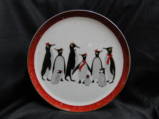 Portmeirion Sara Miller London Penguins, Red: NEW Footed Cake Stand 10 5/8”, Box