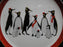 Portmeirion Sara Miller London Penguins, Red: NEW Footed Cake Stand 10 5/8”, Box