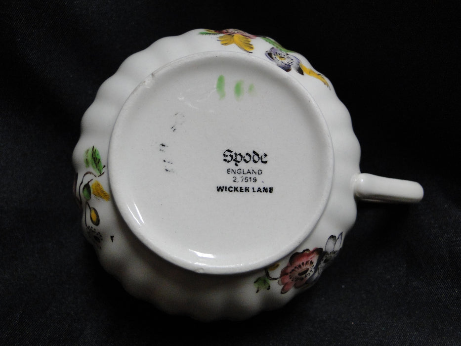 Spode Wicker Lane, Basket Weave, Florals: Cup & Saucer Set, Crazing & Chip