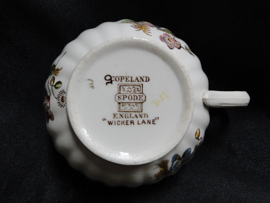 Spode Wicker Lane, Basket Weave, Florals: Cup & Saucer Set, Crazing & Chip