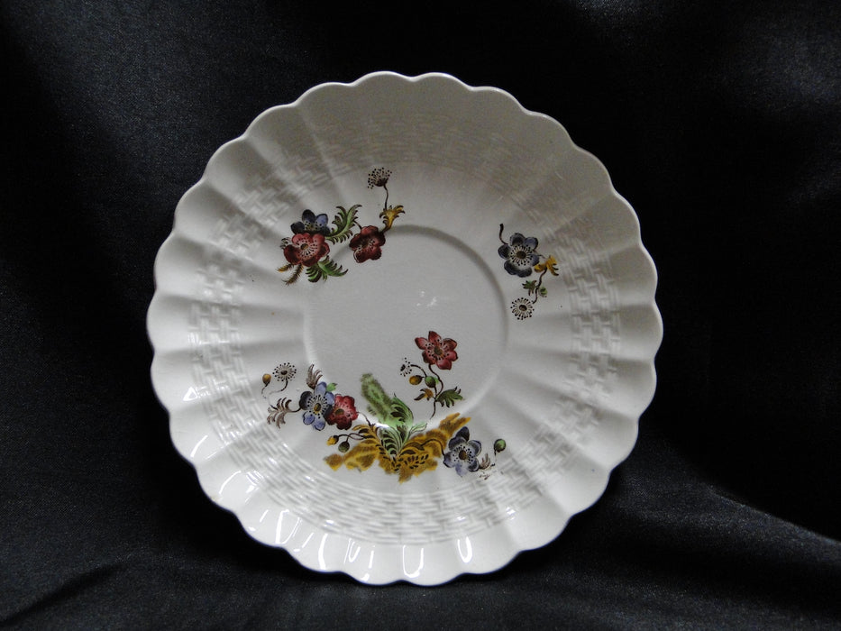 Spode Wicker Lane, Basket Weave, Florals: Cup & Saucer Set, Crazing & Chip