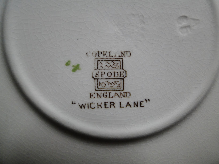 Spode Wicker Lane, Basket Weave, Florals: Cup & Saucer Set, Crazing & Chip