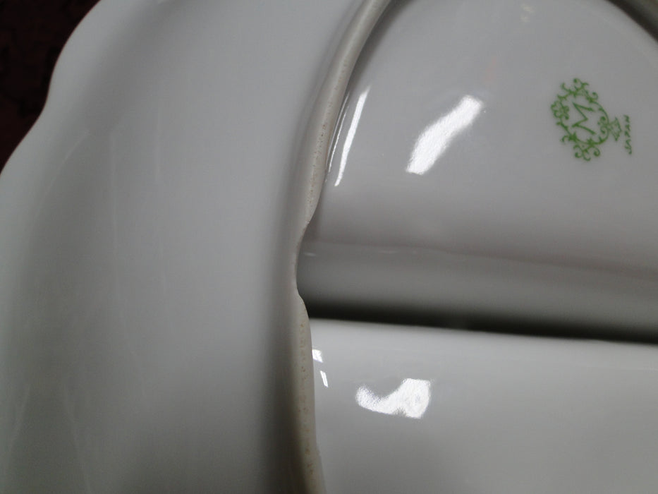 Noritake Multicolored Floral w/ Blue Edge: 2 Part Divided Bowl, 10 3/8",  As Is