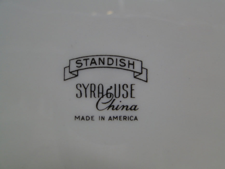 Syracuse Standish, White Swirl, Gold Trim: Oval Serving Platter, 14" x 9 3/4"