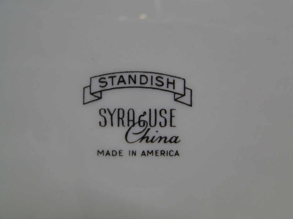 Syracuse Standish, White Swirl, Gold Trim: Oval Serving Bowl, 10" x 7 1/2"