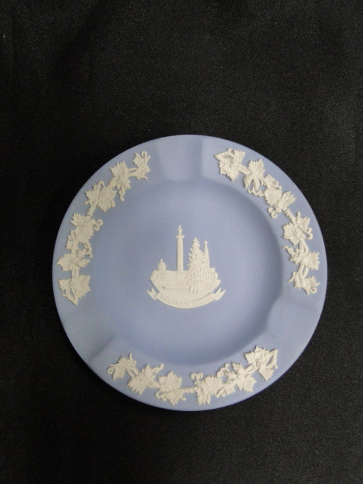 Wedgwood Jasperware, Cream Scene on Lavender Blue: 3 Slot Ashtray, 4 1/2" w/ Box