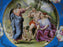 Beyer & Bock Hand Painted Scene, Blue Rim: Dinner Plate (s), 11”, Scene C