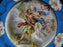 Beyer & Bock Hand Painted Scene, Blue Rim: Dinner Plate (s), 11”, Scene D