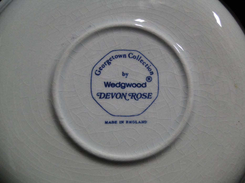 Wedgwood Devon Rose, Bird, Butterfly, Flowers: Cup & Saucer Set, 2 5/8", As Is