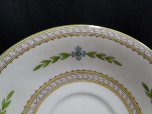 Minton Kent, Blue Flowers, Green Laurel: 6 1/8" Cream Soup Saucer Only, As Is