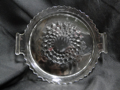 Jeannette Glass Cube Clear, Depression Glass: Round Tray (s) w/ Handles, 8 3/8"