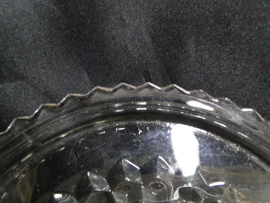 Jeannette Cube Clear, Depression Glass: Round Tray (s) w/ Handles, 8 3/8"