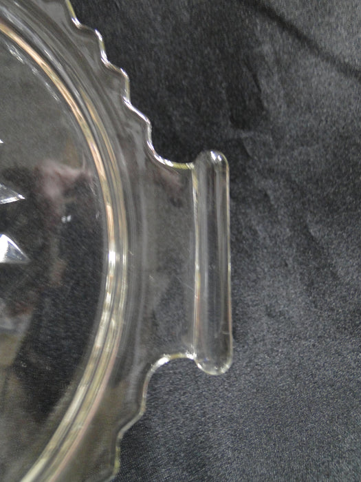 Jeannette Cube Clear, Depression Glass: Round Tray (s) w/ Handles, 8 3/8"