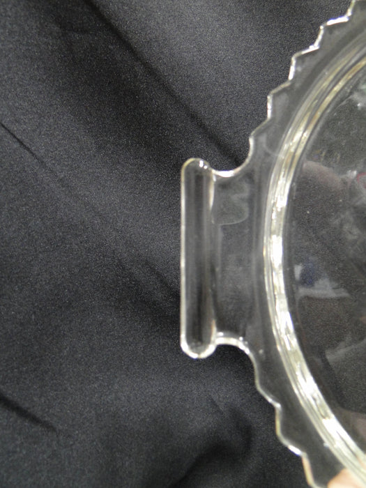 Jeannette Cube Clear, Depression Glass: Round Tray (s) w/ Handles, 8 3/8"