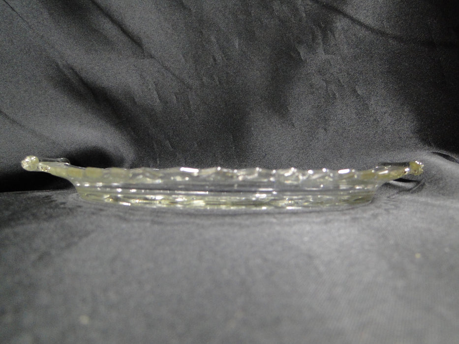 Jeannette Cube Clear, Depression Glass: Round Tray (s) w/ Handles, 8 3/8"