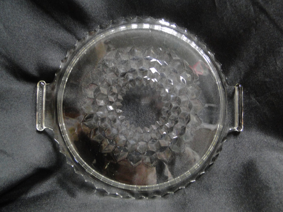 Jeannette Cube Clear, Depression Glass: Round Tray (s) w/ Handles, 8 3/8"